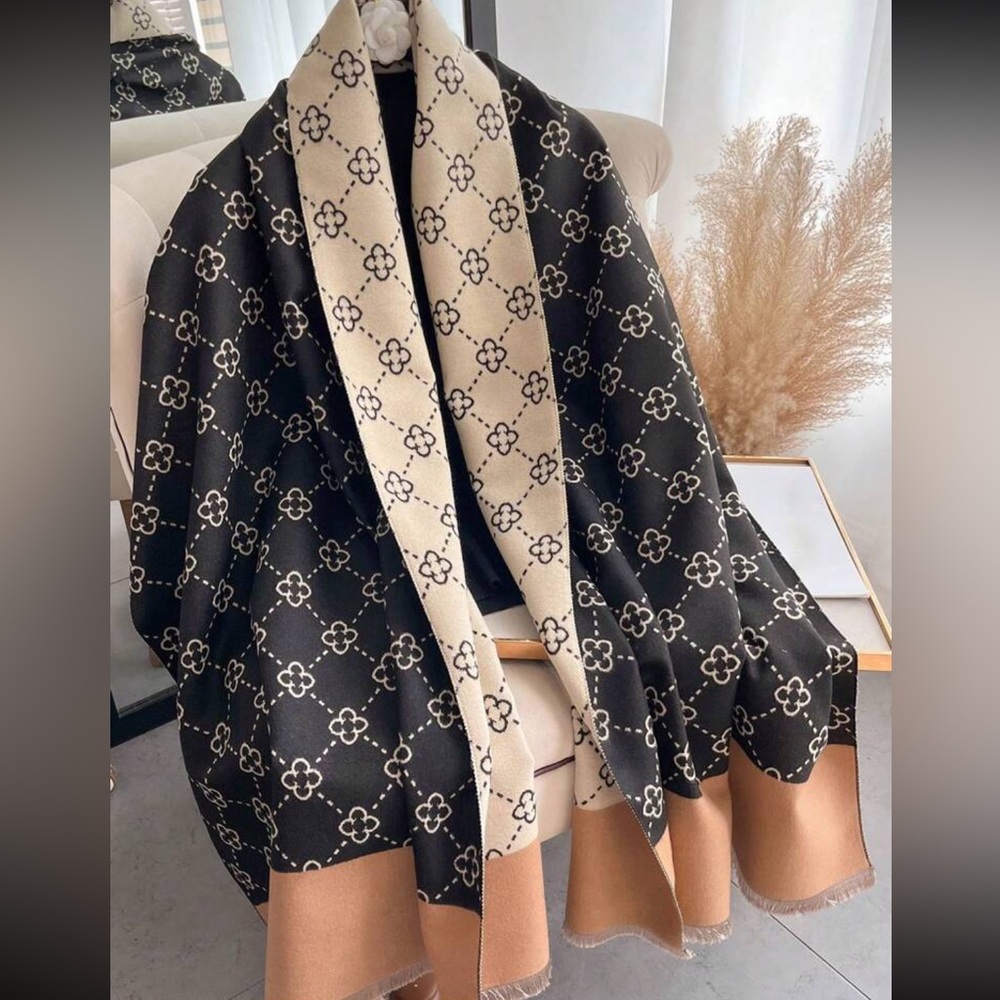 Luxe Classic Faux Cashmere Shawl Scarf Wrap Holiday Fall Winter